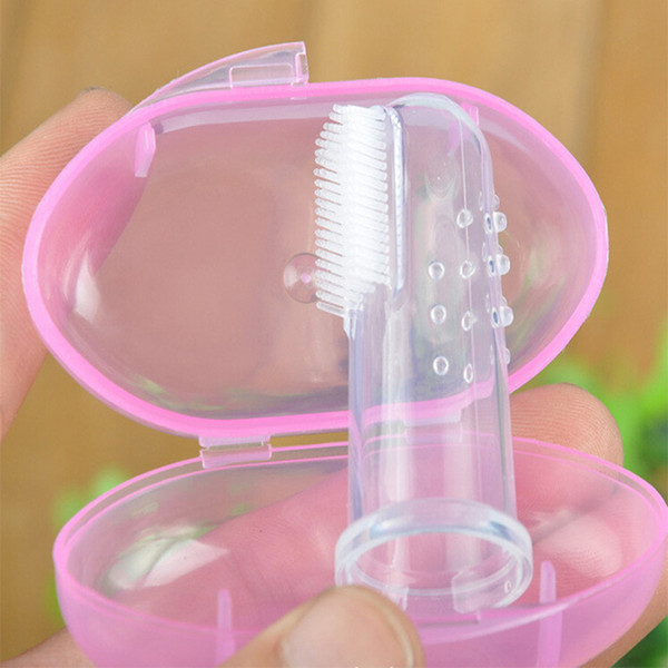 Infant Newborn Baby Finger Toothbrush Kids Safety Silicone Baby Teether With Box Baby Soft Tooth Cleaning Tool