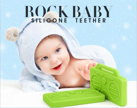 Baby Teething Stereos Soft Silicone Teether Food Grade Teething BPA Free Toddler Infant Tooth Training Chewing Molars Massager Stereos Toy