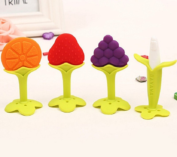 Baby Teether Silicone Fruit Shape Baby Toys Brand New Dental Care Toothbrush Training Silicone Baby Teether