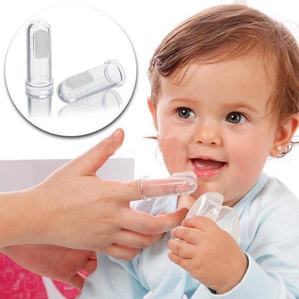 2018 Newborn baby toothbrush finger Rubber Clean Massager Training Brush Kids infant soft silicone finger toothbrush