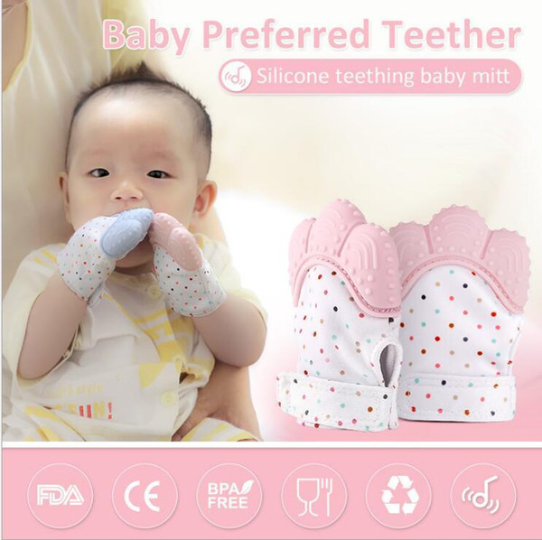 Baby Teething Mitten for Babies Self-Soothing Pain Relief and Teething Glove BPA FREE Safe Food Grade Teething Mitt