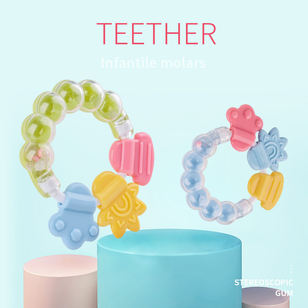 Baby Liquid Silicone Training Teether BPA Free Safe Toddle Teether Chew Toys Teething Ring Gift For Infant Baby Chewing free shipping