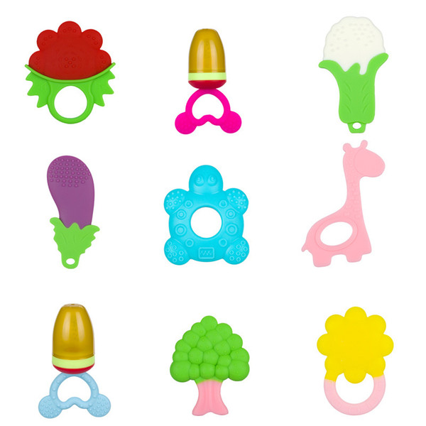 Cute Baby Silicone Teething Soother Gum Toy Oral Care Products Infant Medical Nursing Tool Pendant Food Grade Fruit Teether Beads DIY