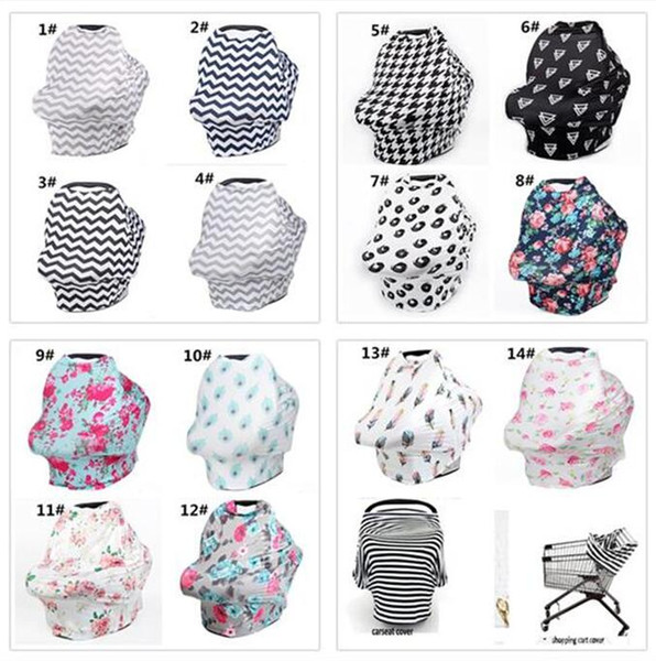 100pcs INS Stretchy Baby Nursing Cover breastfeeding Stripe Safety seat car cover Privacy Cover Scarf Blanket Breast Feeding Y247
