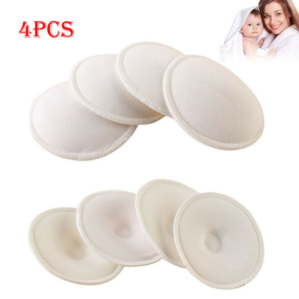 4PCS Feeding Washable Reusable Breast Nursing Pads Cotton Absorbent Breastfeeding Ultra Soft