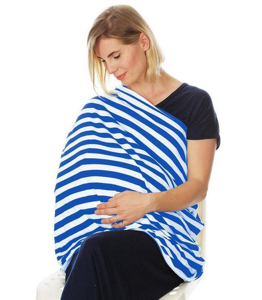 Striped Nursing Cover Cotton Breathable Baby Breastfeeding Cover Pregnant Women's Clothing Scarf Baby Seat Covers Outdoor