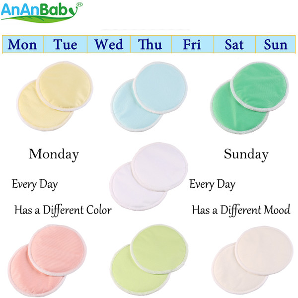 Ananbaby 14PCS Feeding Pad Reusable Washable Bamboo Nursing Pads For Mum Absorbency Waterproof Breast Pads