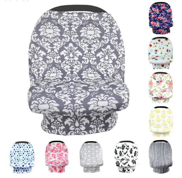 5 in 1 nursing cover carseat canopy baby car seat cover multiuse stretchy nursing scarf breastfeeding cover for boys girls DHL free shipping