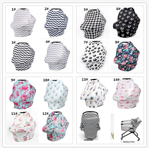 20pcs INS Stretchy Baby Nursing Cover breastfeeding Stripe Safety seat car cover Privacy Cover Scarf Blanket Breast Feeding Y247