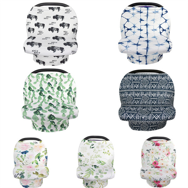 Baby Floral Feeding Nursing Cover Stretchy Car Seat Covers Newborn Toddler Breastfeeding Privacy Scarf Shawl Stroller Canopy Tools 7 Colors