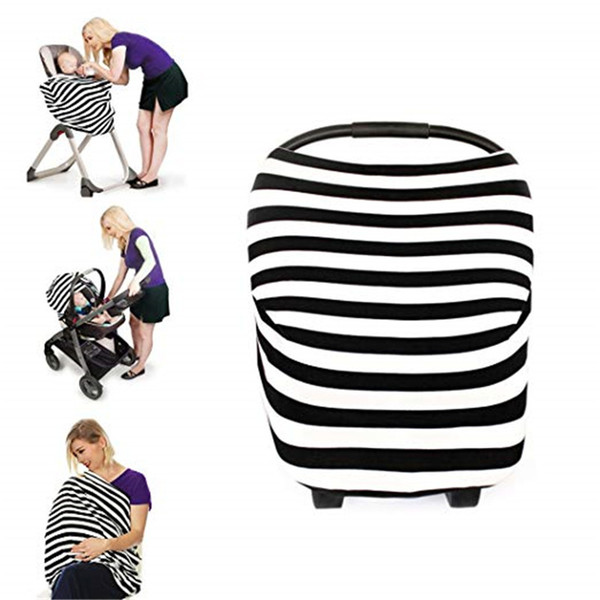 Amazon hot sale multi functions breastfeeding towel baby stroller cover sunscreen towel 360 degree cotton baby carriage