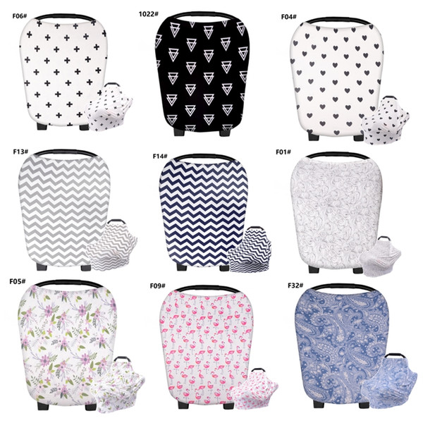 INS Floral Wholesale multi use baby car seat canopy Nursing Breastfeeding cover lightweight 100% cotton for breast feeding cover