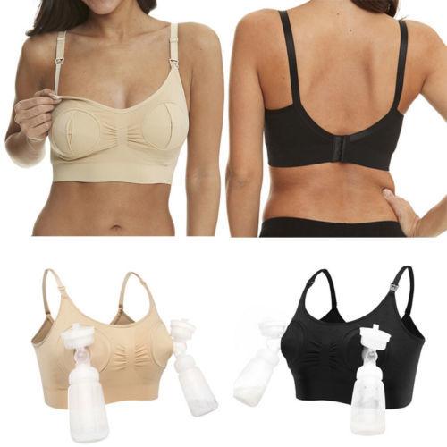 Nursing Bra Hands Free Breast Feeding Pump Pumping Breastpump Maternity Nursing Bra Adjusted-straps Nursing Bra Size S-XL
