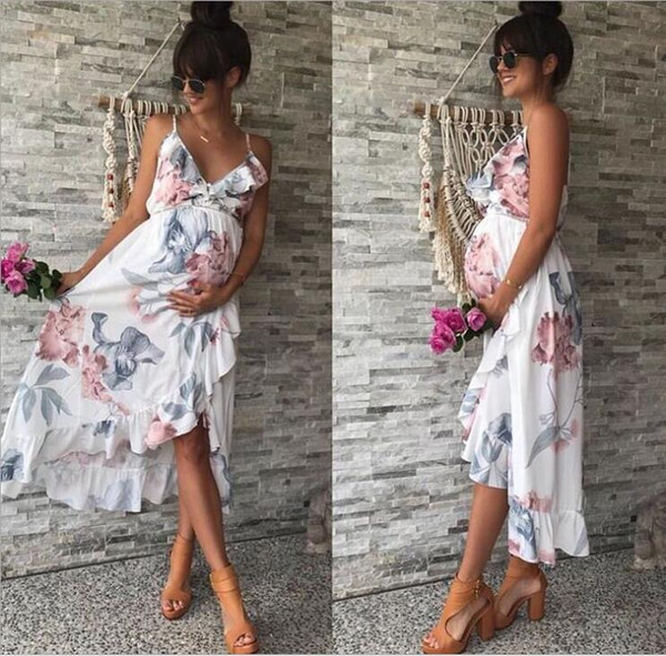 Summer women elegant dress Fashion Womens Mother Casual Floral Falbala Pregnant Dress For Maternity Clothes Pregnancy Clothes