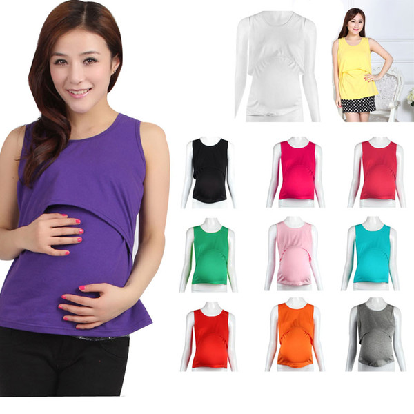 new fashion Best seller WOMEN Pregnant Maternity Clothes Nursing Tops Breastfeeding Vest T-Shirt Sleeveless Vest Tops Casual T-Shirt
