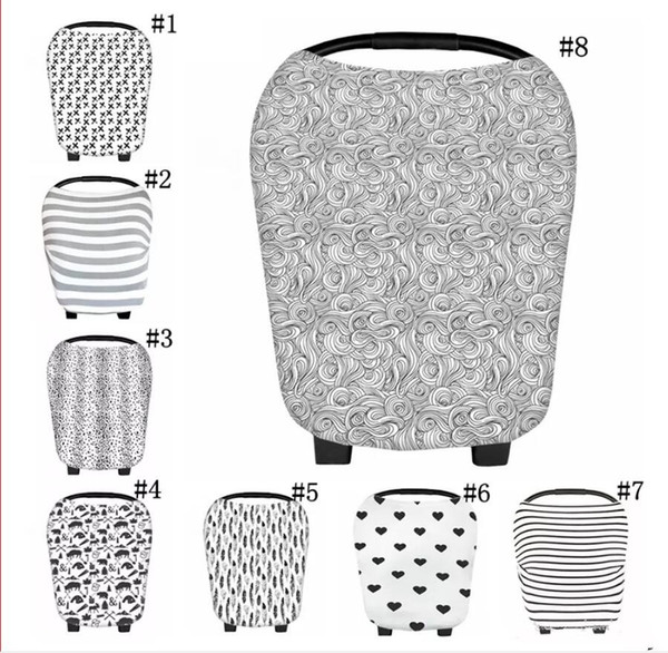 Hot Multi-Use Stretchy Cotton Baby Nursing Breastfeeding Privacy Cover Scarf Blanket Stripe Infinity Scarf Baby Car Seat Cover nursing cover