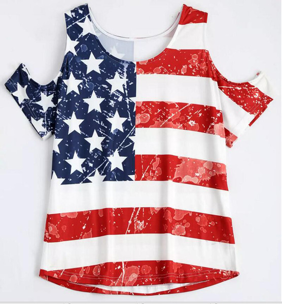 USA Flag T-shirt Women Flag Tshirt Sexy Strapless Shirt Fashion Top Oversized Clothing Summer Women Tshirt Cool Tshirt Maternity Clothes