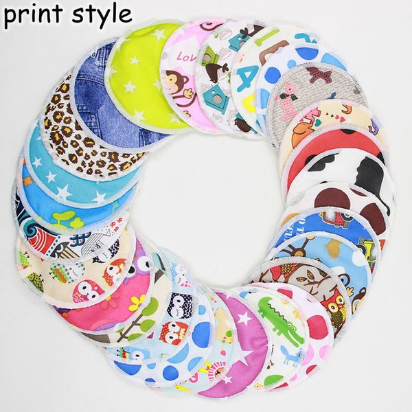 Mom Breast Pads Cartoon print Solid color TPU waterproof Breast Feeding Bamboo reusable nursing pad mum woman breast pads