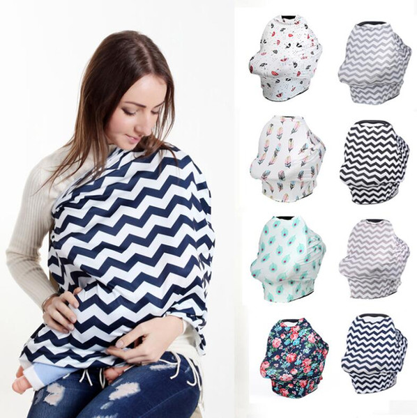 Baby INS stroller cover Stretchy rayon blend multi use cape nursing breastfeeding scarf canopy baby car seat cover