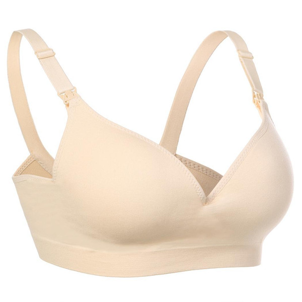 Women Basic Soft Seamless Adjustable Strap Black, Nude 3/4 Cup Nursing Maternity Back Hasp Solid Bra