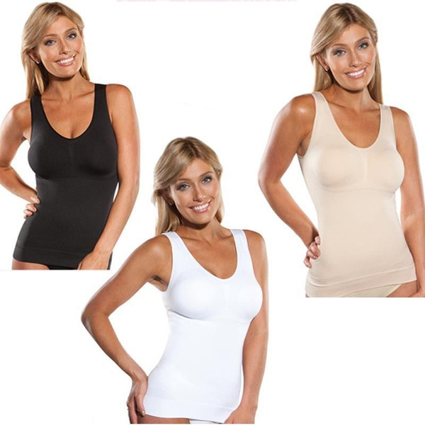 Genie Bra Cami Tank Top Women Body Shaper Removable Shaper Underwear Slimming Vest Corset Slimming Camisole Dint