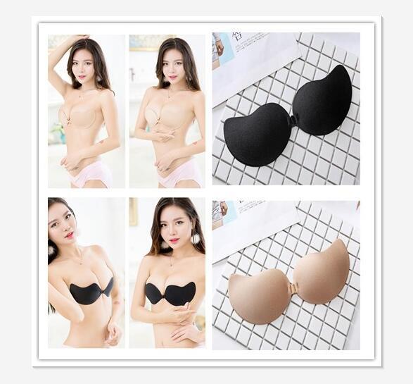 2 Colors Mango Silicone Invisible Bra Strapless Self Adhesive Stick on Gel Bras Bust Body Breast Support Women Invisible Bras