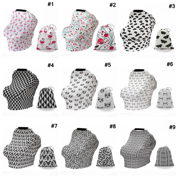 Baby Floral Feeding Nursing Cover 19Styles striped Newborn Toddler Breastfeeding Privacy Scarf Cover Shawl Stroller Canopy with bag