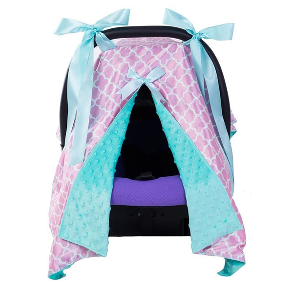 Baby Feeding Cover Breastfeeding Scarf with Bow Infant Multi-use Blanket Cover Car Sear Canopy for Baby Nursing Cover 4Colors