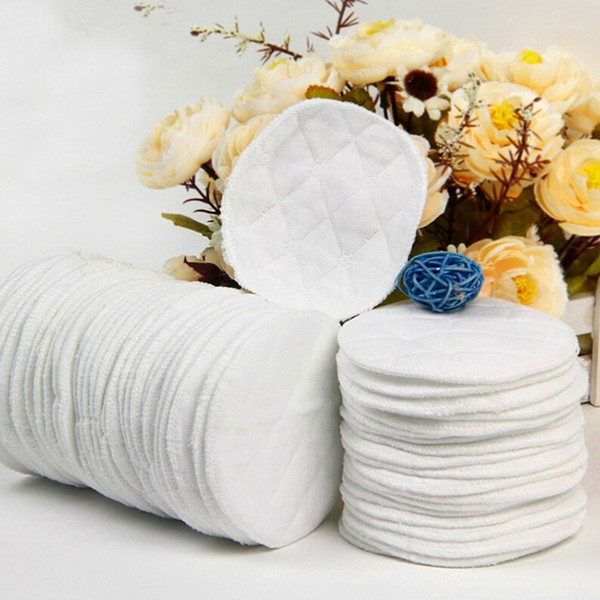 12pcs Reusable Nursing Breast Pads Washable Soft Absorbent Baby Breastfeeding Waterproof Breast Pads 3 layers Pure cotton