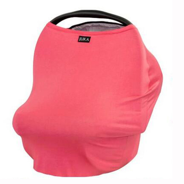 Solid Color Baby Car Seat Cover Canopy and Nursing Cover Multi-Use Stretchy 3 in 1 Gift