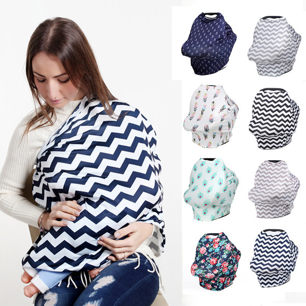 Baby Trolley Cover Breastfeeding Scarf for Newborns Cotton Baby Car Seat Cover Canopy Floral Nursing Baby Feeding Cover