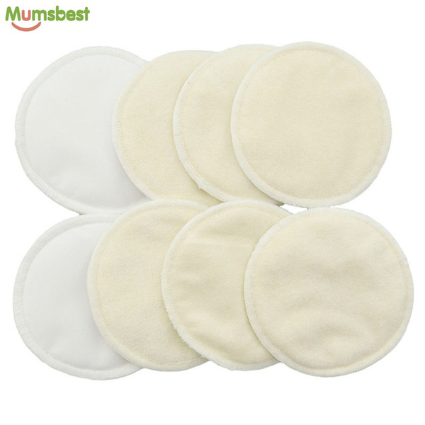 [Mumsbest] 4 Pcs New Bamboo Breast Pad Nursing Pads For Mum Washable Waterproof Feeding Pad Bamboo Reusable Breast Pads