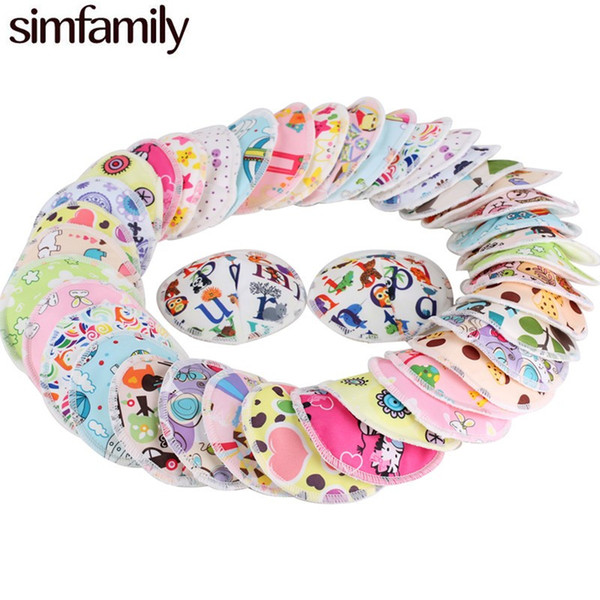 [simfamily]5 pair Reusable Waterproof Printed PUL Organic Bamboo Breast Pad Nursing Breast Feeding Washable wholesale selling