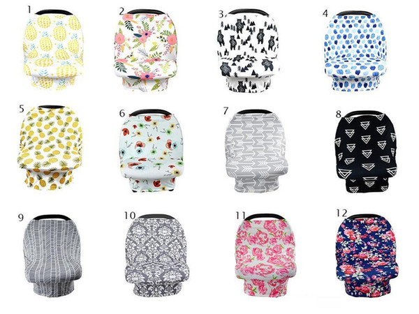 12 styles Baby Nursing Cover breastfeeding cover Pineapple Flower print Safety seat car Privacy Nursing Cover Scarf Strollers Blanket mk845