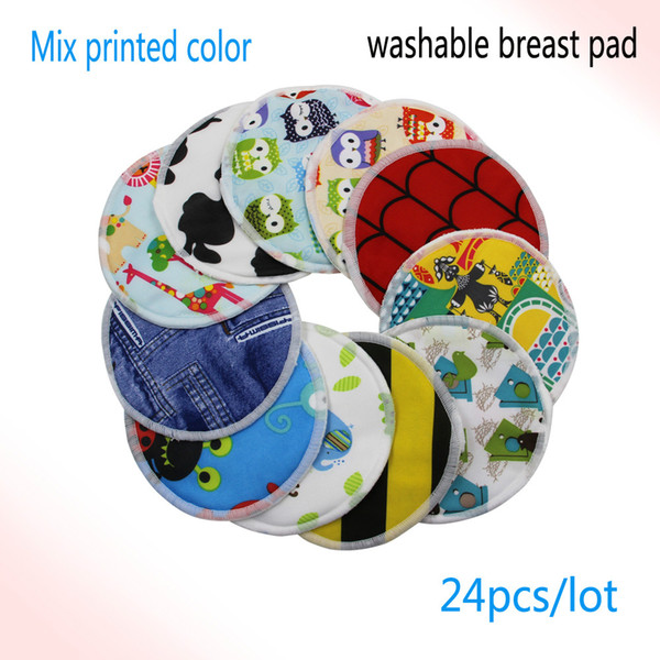 2016 pororo 30 colors PUL printed waterproof breast pad, Bamboo reusable nursing pad for mum, breast nursing pads 24pcs/lot