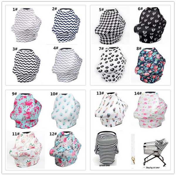 50pcs INS Stretchy Baby Nursing Cover breastfeeding Stripe Safety seat car cover Privacy Cover Scarf Blanket Breast Feeding Y247