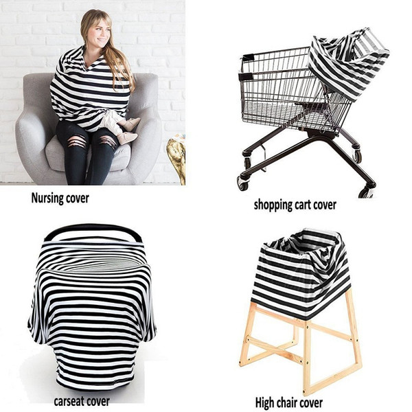 50 pcs Multi-Use Stretchy Cotton Baby Nursing Breastfeeding Privacy Scarf Blanket Stripe Infinity Scarf Baby Car Seat Cover nursing cover