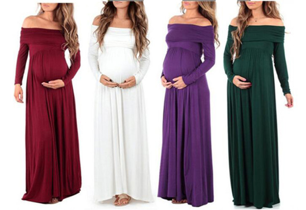 European and American new styles women's wear long sleeves long sleeves shoulders lapel high waist pregnant women and long skirts