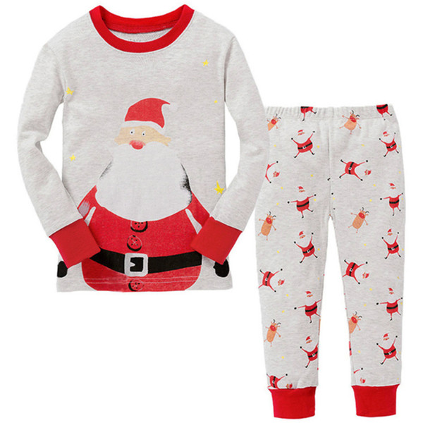 2018 Autumn Winter Christmas Snowman children's wear cotton long sleeves two pieces of children's home clothes