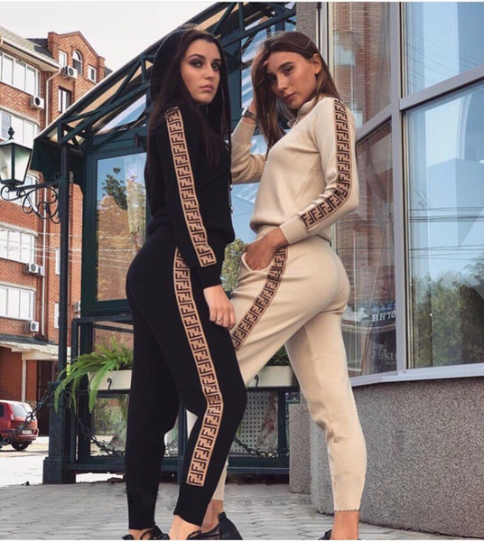 Luxury Casual Tracksuit Women Two Piece Set Autumn Outfits Printed Sweatshirt Jacket and Pants Set Ladies Fashion Sweat Suits B320