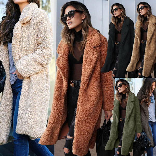 Women Long Section Coats Solid Casual Long Sleeve Thick Coat Women Designer Clothes Lady Turn-down Collar Winter Outerwear 07