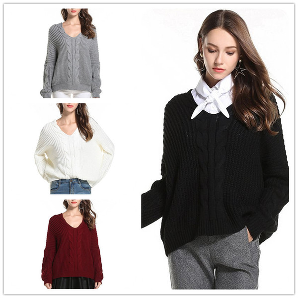 New Knitted Turtleneck Twist Fashion Bat Sleeve Joker Sweater In Autumn and Winter 2019