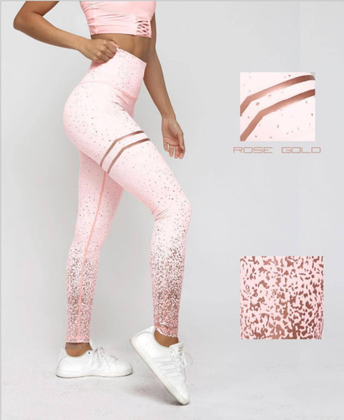 Four Seasons High Waist Stretch Bronzing Printing Yoga Pants Fitness Sexy Slim Sports Pants Wholesale Price