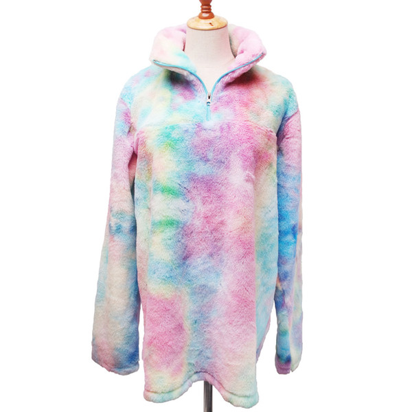 Mom Tie Dye Sherpa Coat Colored Women Pullover Coat Worm Sweatshirt Gift Shirt for Mummy DOMIL1061356