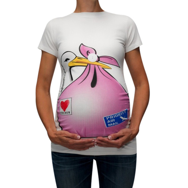 Maternity Cute Funny Pattern Print Short Sleeve Casual T-shirt Pregnant Tops pregnancy blouses blusas para embarazadas ropa muje