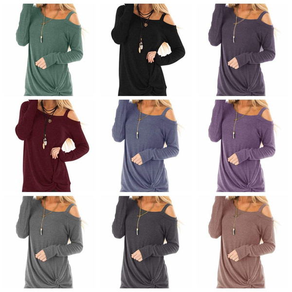 New style autumn long sleeve T-shirt round neck solid color one peice hot sale winter female tops