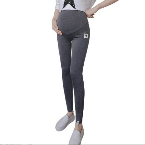 Spring Fashion Korean version of maternity knit leggings high stretch stomach lift pants pregnant waist adjustable pants