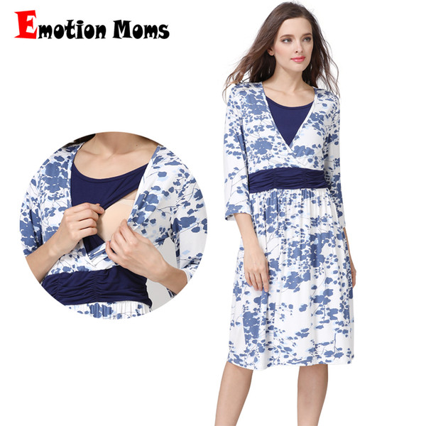 Emotion Moms Summer Spring Pregnancy Maternity Clothes Nursing dress Breastfeeding Dresses for Pregnant Women Maternity Dress