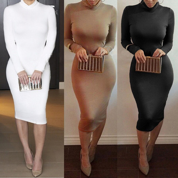 Autumn and winter Soft Cotton Party Dress Plus Size Skinny Sexy Club In Gorgeous Maxi Bandage Bodycon Dress