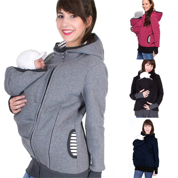 S-2XL Baby Carrier Jacket Kangaroo Hoodie Winter Maternity Hoody Outerwear Coat For Pregnant Women Carry Baby Pregnancy Clothing